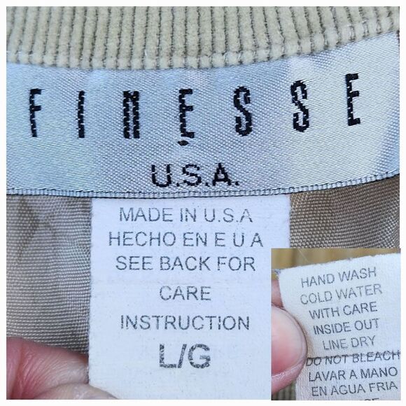 💜Finesse Cream Corduroy Fitted Jacket Large - Picture 9 of 9